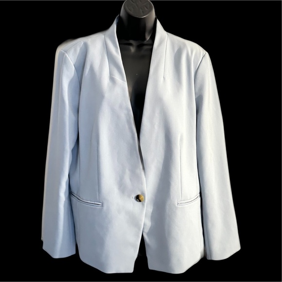 Ann Taylor 16 baby blue one button blazer with liner - Picture 1 of 8